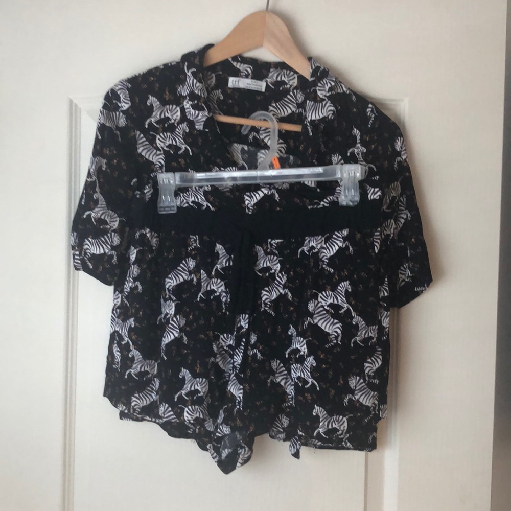 Matching shirt shorts Zara rtf size M zebra print